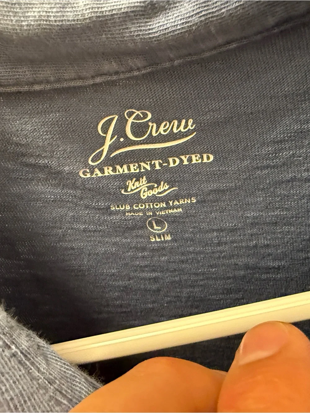J. Crew Men's Slate Blue Short-Sleeve Polo with Chest Pocket